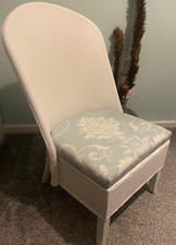 Lloyd loom style White wicker chair Laura Ashley josette fabric  r