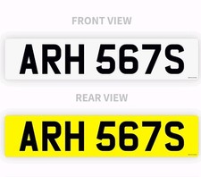 Private Cherished Number Plate ARH 567S Aaron Anthony Alexa Initials