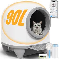 Self-Cleaning Cat Litter Box 90L with WIFI APP Control for Multiple Cats