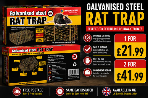 Galvanised steel rat trap - steel,