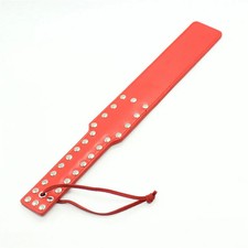 Red Faux Leather Studded