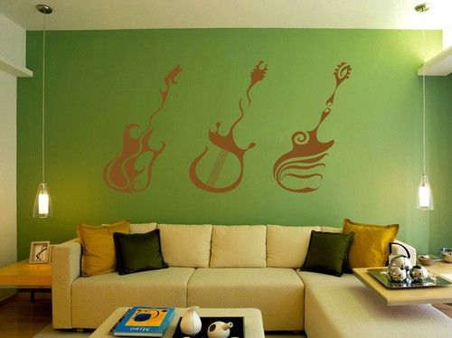 Guitar music bedroom wall - music,