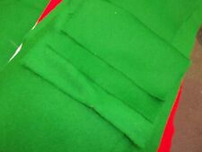 GREEN WOOL BAIZE POOL CLOTH 3 strips approx 74"x5.5"   fit 6by3or7by4 cushions