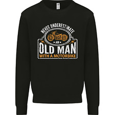 Old Man Motorcycle Motorbike Biker Funny Mens Sweatshirt Jumper