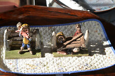 Pair of Will Young MCM studio pottery dioramas of Smugglers - unsigned