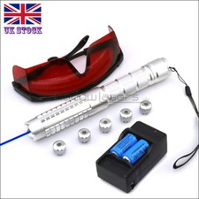 BQ9 450nm Focusable Blue Laser Pointer &Battery& Charger& Goggles&5 Stars 1mW UK