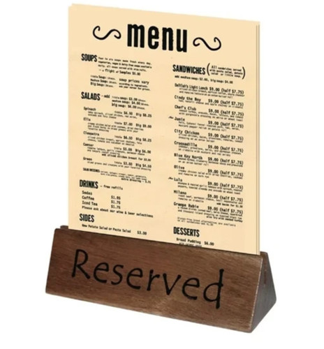 Reserved table sign - table,