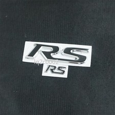 1x Big + 1x Small RS Silver Black Metal Decal Badge Sticker Emblem Sport Limited