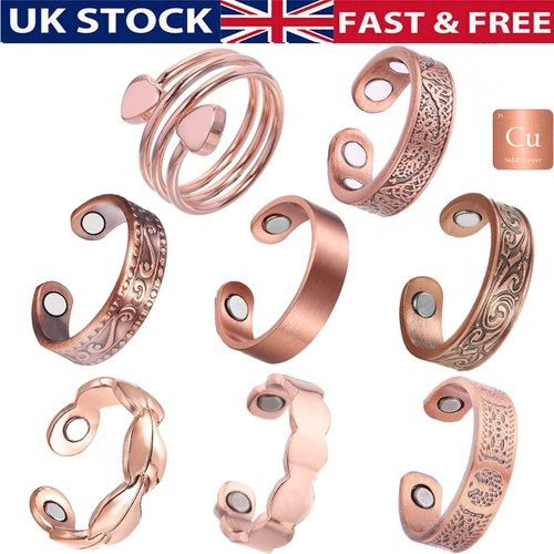 Copper magnetic ring for men - copper,
