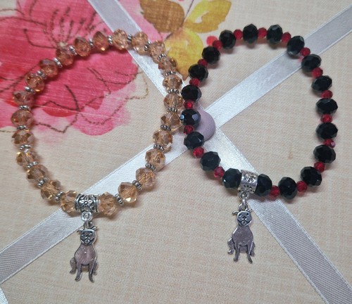 Staffy dog glass beaded - staffy,