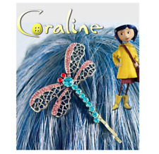 Coraline Style Dragonfly Hair Clip Pin Slide Barrette Cosplay Costume