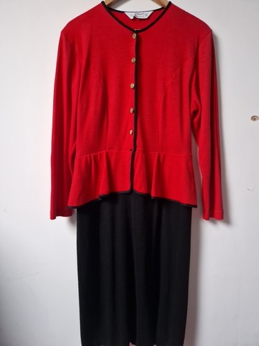 80s vintage black red - , peplum