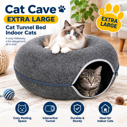 Cat tunnel bed - bed, donut