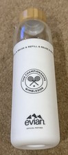 New Soma Evian water bottle with wooden bamboo top The Championships Wimbledon
