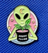 PINdignation Green Thumb Otherworldly Alien Enamel Pin Badge
