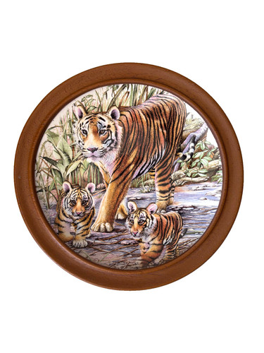 Tiger cubs decorative plate - +,