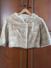 PALE BLONDE real mink fur BOLERO, HORIZONTAL pelts.