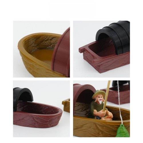 Set floating boat fisherman - set,