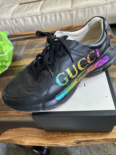 Gucci black sneakers size 13uk - black,