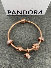 NEW GENUINE Pandora Charm Bracelet With 5 charms included as picture 20cm