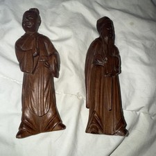 2 Wooden Hand Carved