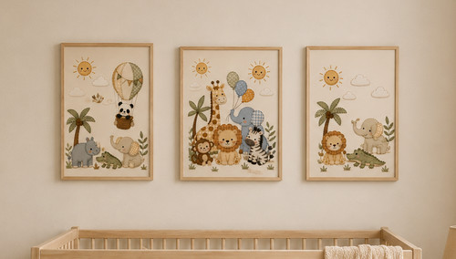 Safari nursery wall - nursery, prints