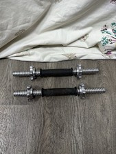 Rubber Handle Chrome Dummbell Set - 35cm Long  