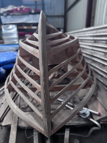 Unfinished wooden boat - wooden,