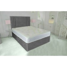 CRUSHED VELVET DIVAN BED BASE ONLY + 20 INCH SAVANNAH HEADBOARD