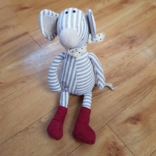 Mamas And Papas Striped Mouse Soft Toy Plush Comforter Soother Blue stripe Rat