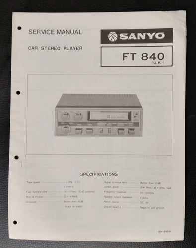 Sanyo ft840 car stereo tape - sanyo,