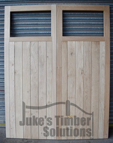 Wooden oak garage - wooden, doors