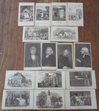 1830 JOHN WESLEY METHODIST SIXTEEN SMALL B/W PLATES RELATING TO Wesley's Family