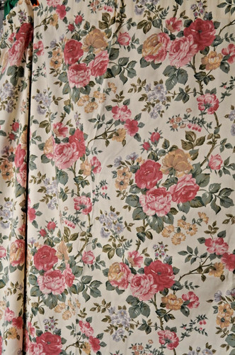 Vintage floral curtains pair - curtains,