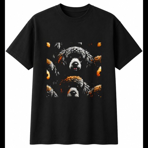 Greyscale miniature poodle - miniature,