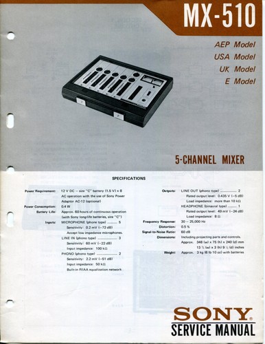 Sony model 510 channel - model, mx-510