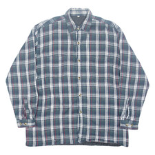 Mens Lumberjack Shirt Green Check Long Sleeve L