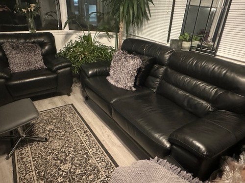 Seater and armchair black - 3,