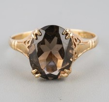Vintage 9ct Gold Smoky Quartz