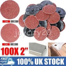 100PK 2" 50mm Type R Roll Lock Quick Change Discs Die Grinder Sanding Pads