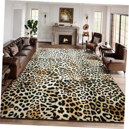 Leopard print rug for - print, living