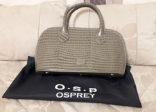 Ladies O.S.P Osprey Grey Croc Leather shoulder tote bag By Graeme Ellisdon.