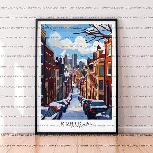 Montreal winter view poster - montreal,