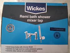 Wickes Remi Modern Chrome Bathroom Bath Shower Mixer  Tap With Shower Head