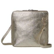 Ladies Vera Pelle Crossbody Bag Genuine Italian Leather Shoulder Bag Zip Handbag