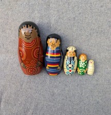 Set of five signed vintage IKEA Russian nesting "Matryoshka" dolls.