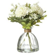 Artificial Flowers in Glass Vase with Jute Bow Pretty Home Accessories New Home