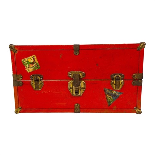 Vintage red metal steamer - vintage,