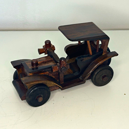Vintage wooden toy car model - vintage,