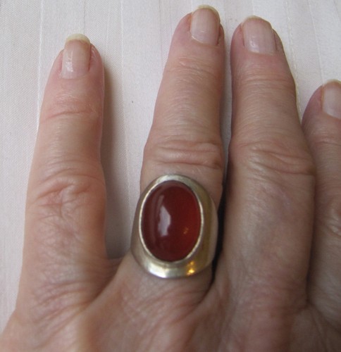 Silver carnelian ring - silver,